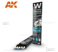 AK Interactive Weathering Pencil Set AK10043 Grey and Blue Colours Shading and Effects set.