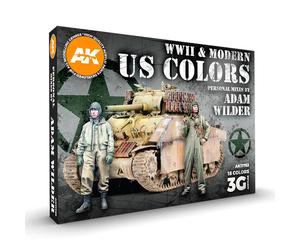 AK Interactive WWII & Modern US Colors - Signature Set by Adam Wilder # 11763