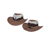 AK Leather Hats Bush & Safari Hats, Hand Crafted, Western/Cowboy/Outback/Australian/Style with Band for Men & Women AKRS-4004 (Tan/Beig, L)