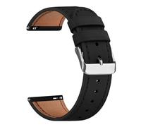 AK Leather Smart Watch Straps 20mm-Soft Smart Watch Bands for Men Women- Quick Release Watch Band Replacement - Women's Men’s Watch Bracelet Clasp Buckle (Black)