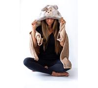 AK Lifestyle Cute Animal Monkey Plush Comfy Warm Snuggle Hooded Blanket - 100 x 150 cm Teens & Adults Childrens Home Bedding