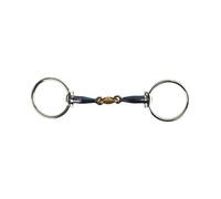 AK Loose Ring Double Jointed Lozenge with Tapper head Horse Riding Bit (5.25'', Blue-Silver)