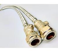 AK Monobloc Tap Tail Connector Flexible Hose M8 X 15mm Isolator Valve X 500 mm (1 Pair)