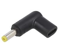 AK-ND-C03 Adapter USB C Female, DC 4.8/1.7 Male Black Angled AKYGA