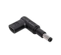 AK-ND-C13 Adapter USB C Female, DC 4.8/1.7 Male Black Angled AKYGA