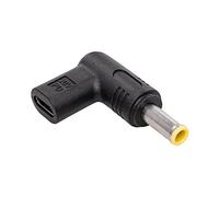AK-ND-C16 Adapter USB C Female, DC 5.5/3.0 Male Black Angled AKYGA