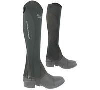 AK Neoprene Curved Zip Half Chaps (Black/Grey, 14/XXS)
