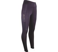 AK Oreo Pull on High Waisted Breathable Horse Riding Tights/Leggings/Breeches with Full Seat Silicon Grip AKRS-6052-01 (UK, Alpha, XXS, Regular, Regular, Black)