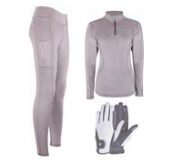 AK Oreo Pull on high Waisted Breathable Riding Tights/Leggings/Breeches with Full seat Silicon Grip AKRS-6052-01 (UK, Alpha, S, Regular, Regular, Bundle Offer (All in ONE) Steel Grey)
