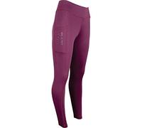 AK Oreo Pull on high Waisted Breathable Riding Tights/Leggings/Breeches with Full seat Silicon Grip AKRS-6052-01 (UK, Alpha, XS, Regular, Regular, Burgundy)