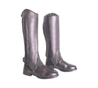 AK OSCAR Real Leather Side Zip Horse Riding Half Chaps AKRS-1650 (Black, 3XL)