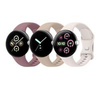 AK Pack 3 Straps for Google Pixel Watch 2/3 41mm, Adjustable Soft Silicone Sport Strap, Multicolor, Small, Violet Smoke/Starlight/Milke Tea
