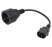 AK-PC-10A Cable CEE 7/3 (F) Female IEC C14 Male 015m Black PVC AKYGA