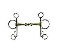 AK Pelham with Double Jointed Horse Riding Bit in German Silver AKRS-2631 (5'', German-Silver)