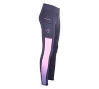 AK Rainbow Pull on High Waisted Breathable Horse Riding Tights/Leggings/Breeches with Full seat Silicon Grip AKRS 6058 (UK, Alpha, M, Regular, Regular, Navy/Pink)