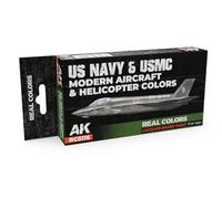 AK REAL COLORS SET RCS116 US Navy & USMC Modern Aircraft & Helicopter Colours (6 x 17 ml)