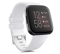 AK Replacement compatible with Fitbit Versa 2 Strap/Fitbit Versa Strap, Soft Silicone Sport Straps for Versa Lite/Versa Special Edition/Versa 2 (White, Small)