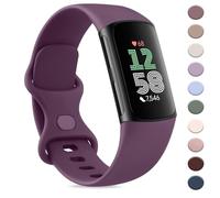 AK Sport Band Compatible with Fitbit Charge 6 Bands/Fitbit Charge 5 Bands Women Men, Classic Soft Replacement Straps Wristbands for Fitbit Charge 6/5 Advanced Fitness & Health Tracker (Purple,Small)