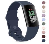 AK Sport Band Compatible with Fitbit Charge 6 Bands / Fitbit Charge 5 Bands Women Men, Classic Soft Replacement Straps Wristbands for Fitbit Charge 6 / 5 Advanced Fitness & Health Tracker (Abyss