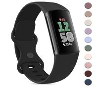AK Sport Band Compatible with Fitbit Charge 6 Bands/Fitbit Charge 5 Bands Women Men, Classic Soft Replacement Straps Wristbands for Fitbit Charge 6/5 Advanced Fitness & Health Tracker (Black,Small)