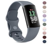 AK Sport Band Compatible with Fitbit Charge 6 Bands / Fitbit Charge 5 Bands Women Men, Classic Soft Replacement Straps Wristbands for Fitbit Charge 6 / 5 Advanced Fitness & Health Tracker (Blue