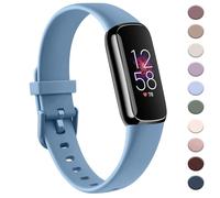 AK Sport Band Compatible with Fitbit Luxe Bands for Women Men, Soft Silicone Replacement Sport Straps Wristbands for Fitbit Luxe Fitness and Wellness Tracker (Small,Senior Blue)