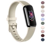 AK Sport Band Compatible with Fitbit Luxe Bands for Women Men, Soft Silicone Replacement Sport Straps Wristbands for Fitbit Luxe Fitness and Wellness Tracker (Small,Champagne Gold)