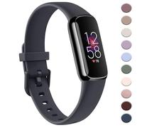 AK Sport Band Compatible with Fitbit Luxe Bands for Women Men, Soft Silicone Replacement Sport Straps Wristbands for Fitbit Luxe Fitness and Wellness Tracker (Small,Midnight Blue)