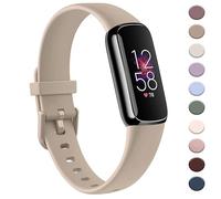 AK Sport Band Compatible with Fitbit Luxe Bands for Women Men, Soft Silicone Replacement Sport Straps Wristbands for Fitbit Luxe Fitness and Wellness Tracker (Small,Milk Tea)