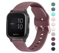 AK Strap Compatible with Garmin Venu Sq Music Strap, 20mm Soft Silicone Strap Replacement Wristband for Garmin Venu Sq Music/Venu Sq/Venu/Venu 2 Plus (Violet Smoke)