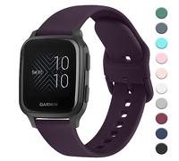 AK Strap for Garmin Venu Sq Music - 20mm Purple Silicone Replacement Wristband