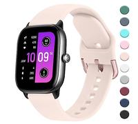 AK Straps Compatible with Amazfit GTS 2 Mini/GTS 4 / GTS 4 Mini/GTS 3 / GTS 2 / GTS 2e, 20mm Soft Silicone Sport Replacement for Amazfit Bip 3 Pro/Bip 3/Bip U Pro/Bip Lite/Bip S/Bip U(Nude Pink)