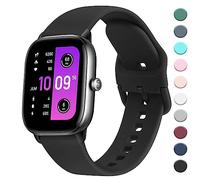 AK Straps Compatible with Amazfit GTS 2 Mini/GTS 4 / GTS 4 Mini/GTS 3 / GTS 2 / GTS 2e,20mm Soft Silicone Sport Replacement for Amazfit Bip 3 Pro/Bip 3/Bip U Pro/Bip Lite/Bip S/Bip U(Black)