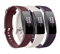 AK Straps Fitbit Inspire HR Straps/Fitbit Inspire Strap/Fitbit Inspire 2 Straps for Men,Soft Silicone Sport Replacement Fitbit Inspire HR/Inspire 2(L,Pack D), Starlight/Purple/Red