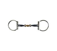 AK Sweat Iron D-Ring Double Jointed Lozenge with Cooper Joint Horse Riding Bits AKRS-2604 (4.50'', Blue-Silver)