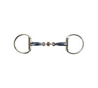 AK Sweat Iron Eggbut Double Jointed Lozenge with Cooper Roller Horse Riding Bits AKRS-2602 (4.5'', Blue-Silver)