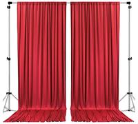 AK TRADING CO. 10 feet Wide x 12 feet Long IFR Polyester Backdrop Drapes Curtains Panels with Rod Pockets - Wedding Ceremony Party Home Window Decorations - (RED)