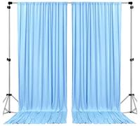 AK TRADING CO. 10 feet Wide x 12 feet Long IFR Polyester Backdrop Drapes Curtains Panels with Rod Pockets - Wedding Ceremony Party Home Window Decorations - (Light Blue)