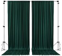 AK TRADING CO. 10 feet x 10 feet Black Polyester Backdrop Drapes Curtains Panels with Rod Pockets - Wedding Ceremony Party Home Window Decorations Hunter Green