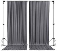AK TRADING CO. 10 feet x 10 feet Charcoal IFR Polyester Backdrop Drapes Curtains Panels with Rod Pockets - Wedding Ceremony Party Home Window Decorations