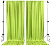 AK TRADING CO. 10 feet x 10 feet Light Green Polyester Backdrop Drapes Curtains Panels with Rod Pockets - Wedding Ceremony Party Home Window Decorations, 5FT x 10FT
