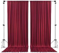 AK TRADING CO. 10 feet x 10 feet Polyester Backdrop Drapes Curtains Panels with Rod Pockets - Wedding Ceremony Party Home Window Decorations - Burgundy
