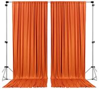 AK TRADING CO. 10 feet x 10 feet Polyester Backdrop Drapes Curtains Panels with Rod Pockets - Wedding Ceremony Party Home Window Decorations - Orange