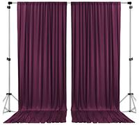 AK TRADING CO. 10 feet x 10 feet Polyester Backdrop Drapes Curtains Panels with Rod Pockets - Wedding Ceremony Party Home Window Decorations - Eggplant Purple