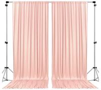 AK TRADING CO. 10 feet x 10 feet IFR Polyester Backdrop Drapes Curtains Panels with Rod Pockets - Wedding Ceremony Party Home Window Decorations - Blush Pink
