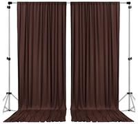 AK TRADING CO. 10 feet x 10 feet Polyester Backdrop Drapes Curtains Panels with Rod Pockets - Wedding Ceremony Party Home Window Decorations - Brown