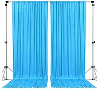 AK TRADING CO. 10 feet x 10 feet Polyester Backdrop Drapes Curtains Panels with Rod Pockets - Wedding Ceremony Party Home Window Decorations - Turquoise