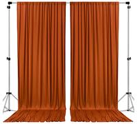 AK TRADING CO. 10 feet x 10 feet Rust Polyester Backdrop Drapes Curtains Panels with Rod Pockets - Wedding Ceremony Party Home Window Decorations