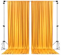 AK TRADING CO. 10 feet x 8 feet IFR Polyester Backdrop Drapes Curtains Panels with Rod Pockets - Wedding Ceremony Party Home Window Decorations - Marigold