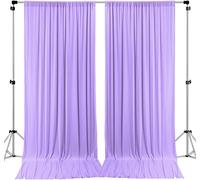 AK TRADING CO. 10 feet x 8 feet IFR Polyester Backdrop Drapes Curtains Panels with Rod Pockets - Wedding Ceremony Party Home Window Decorations - Lavender